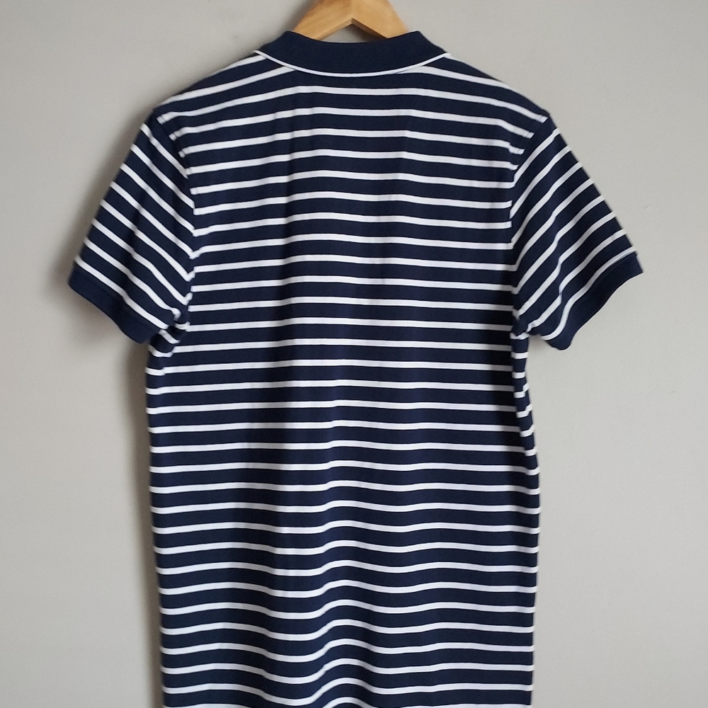 Scotch & Soda Men's Short Sleeve Blue and White Stripe Polo Size Large NEW NWT - Picture 8 of 13